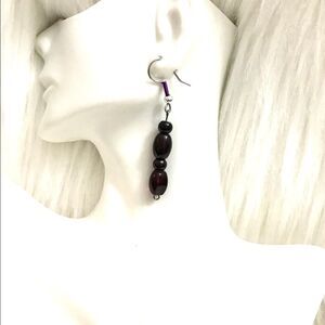 Purple beaded earrings